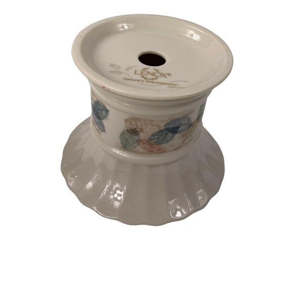 Lenox Natures Impressions Pillar Candle Holder Drifting Leaves USA 3 1/2 Inches - Picture 10 of 10